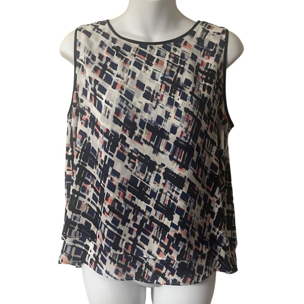 WHBM layered tiered sleeveless shell blouse in EUC size Medium